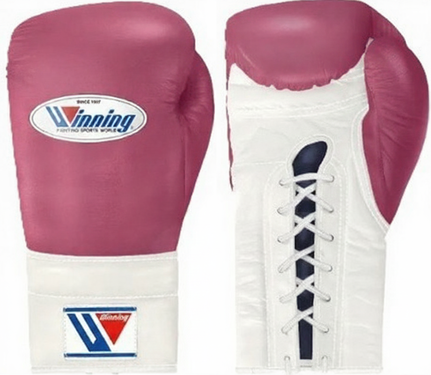 Winning Lace-up Boxing Gloves - Dark Pink · White – WJapan Boxing