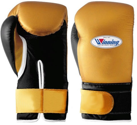 Winning Velcro Boxing Gloves - Gold · Black - WJapan Store
