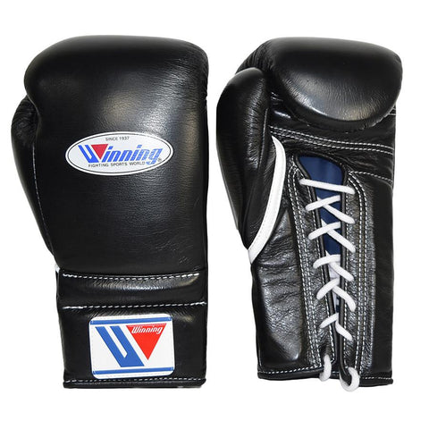Winning Lace-up Boxing Gloves - Black - WJapan Store