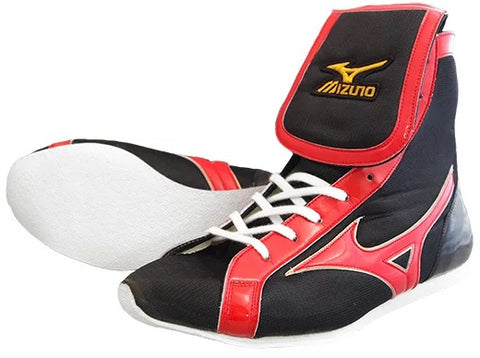 Mizuno Mid-Cut Type Boxing Shoes - Black · Red