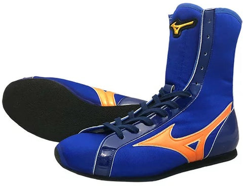 Mizuno High-Cut Type Boxing Shoes - Blue · Orange