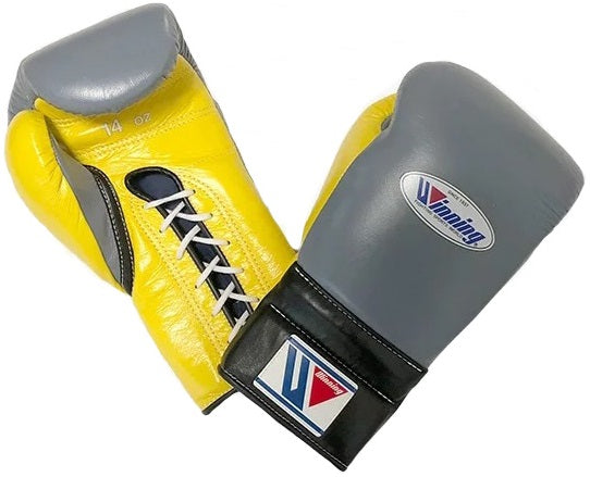 Winning Lace-up Boxing Gloves - Gray · Yellow · Black – WJapan Boxing