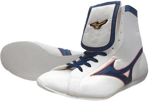 Mizuno Mid-Cut Type Boxing Shoes - White · Navy