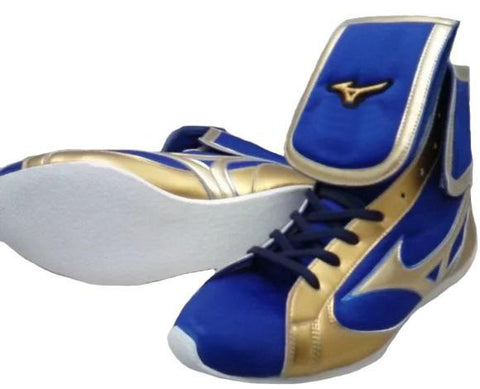 Mizuno Mid-Cut FOLD Type Boxing Shoes - Gold · Blue