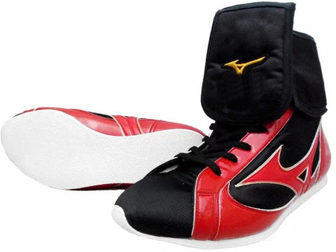 Mizuno Mid-Cut FOLD Type Boxing Shoes - Red · Black