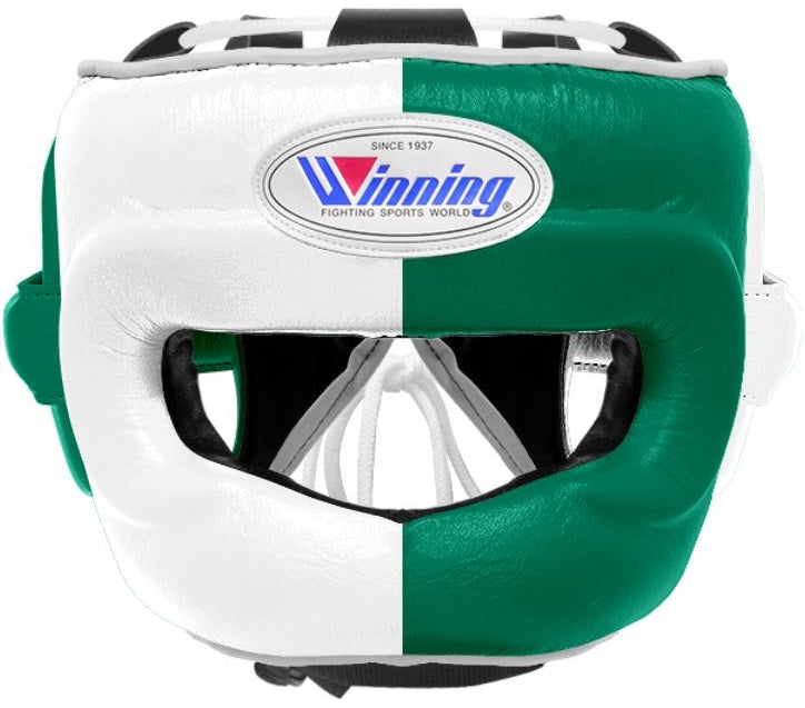 Winning Full Face Headgear - White · Green – WJapan Boxing