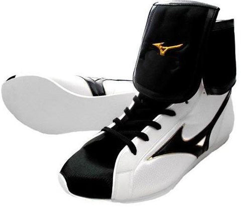 Mizuno Mid-Cut FOLD Type Boxing Shoes - White · Black