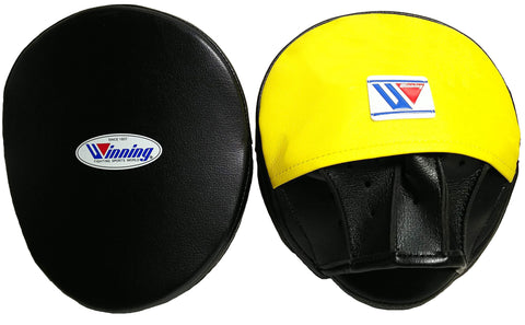 Winning Oval Curved Punch Mitts - Black · Yellow