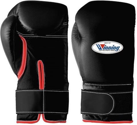 Winning Velcro Boxing Gloves - Black · Red