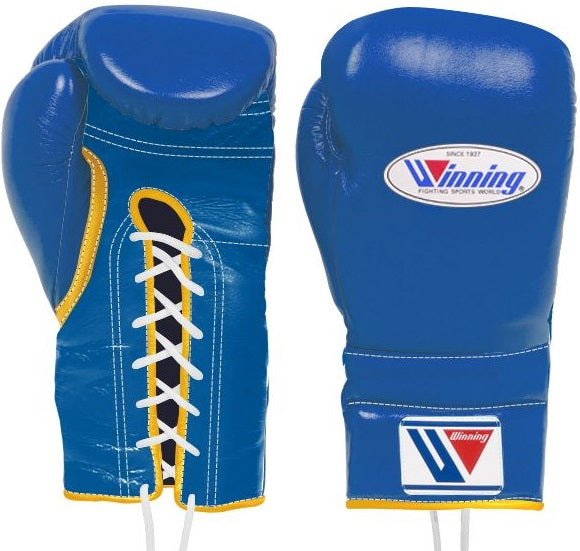 Winning Laceup Boxing Gloves Blue · Gold WJapan Boxing