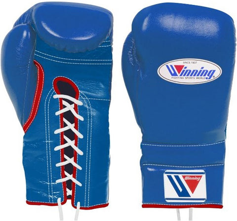 Winning Lace-up Boxing Gloves - Blue · Red