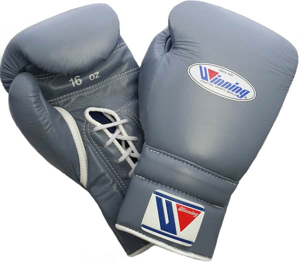 Winning ボクシンググローブ 14 oz グレー Winning Lace-up Boxing Gloves - Gray – WJapan Boxing