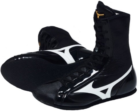 Mizuno High-Cut Type Boxing Shoes - Black · White