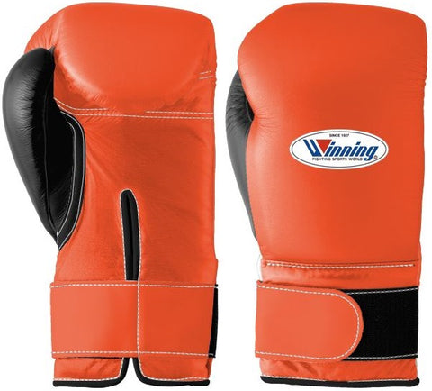 Winning Velcro Boxing Gloves -  Orange · Black