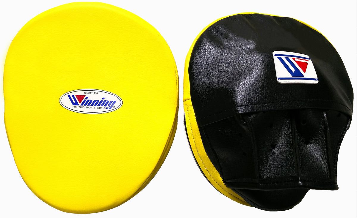 Winning Oval Curved Punch Mitts Yellow · Black WJapan Boxing
