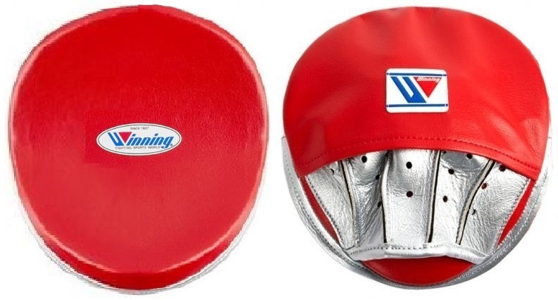Winning Oval Curved Punch Mitts - Red · Silver – WJapan Boxing
