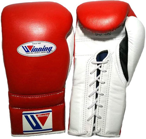 Winning Lace-up Boxing Gloves - Red · White · Black