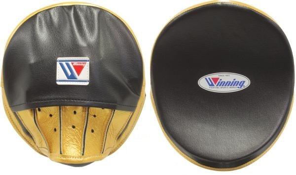Winning Oval Curved Punch Mitts - Black · Gold – WJapan Boxing