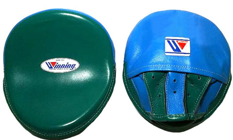 Winning Oval Curved Punch Mitts - Green · Sky Blue