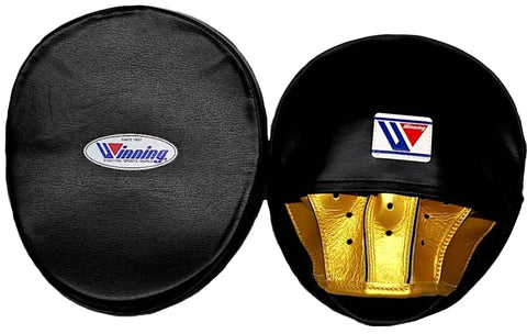 Winning Oval Curved Punch Mitts - Black · Gold