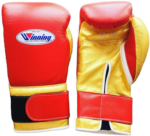 Winning Velcro Boxing Gloves - Red · Gold - WJapan Store