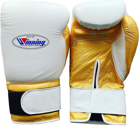Winning Velcro Boxing Gloves - White · Gold - WJapan Store