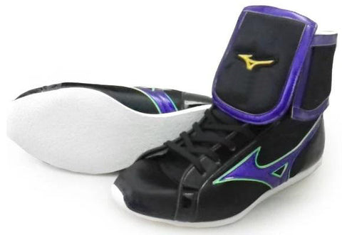 Mizuno Mid-Cut FOLD Type Boxing Shoes - Black · Purple
