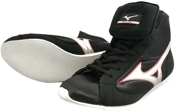 Mizuno Low-Cut Boxing Shoes Black · Silver - Main Image