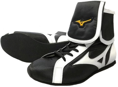 Mizuno Mid-Cut FOLD Type Boxing Shoes - Black · White
