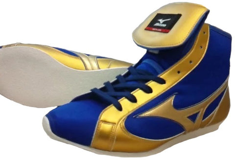 Mizuno Short-Cut FOT Type Boxing Shoes - Blue · Gold