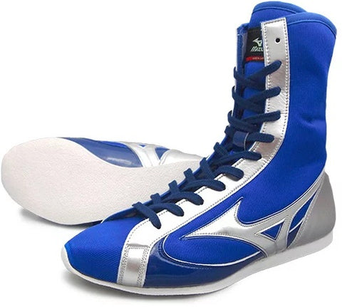 Mizuno High-Cut Type Boxing Shoes - Blue · Silver