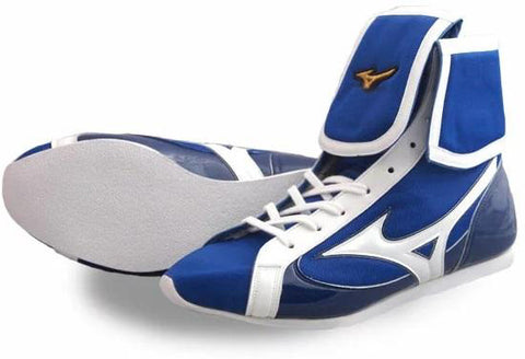 Mizuno Mid-Cut FOLD Type Boxing Shoes - Blue · White