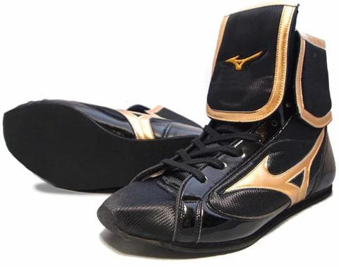 Mizuno Mid-Cut FOLD Type Boxing Shoes - Gold · Black