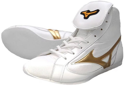 Mizuno Short-Cut Type Boxing Shoes - White · Gold