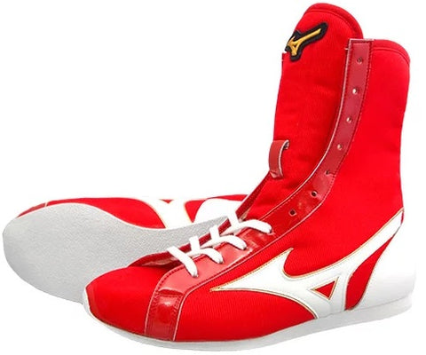 Mizuno High-Cut Type Boxing Shoes - Red · White