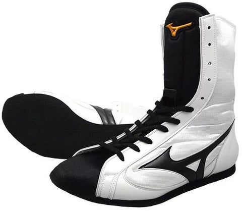 Mizuno High-Cut Type Boxing Shoes - White · Black