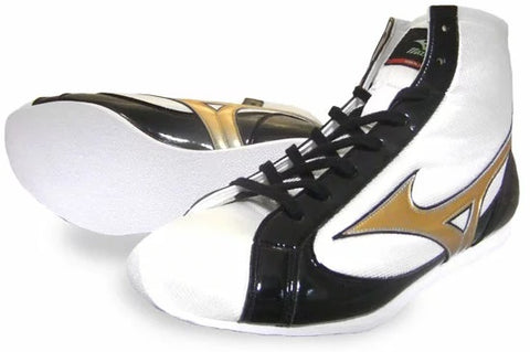 Mizuno Short-Cut Type Boxing Shoes - White · Black · Gold