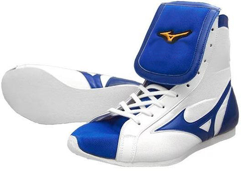 Mizuno Mid-Cut Type Boxing Shoes - White · Blue