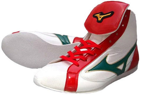 Mizuno Short-Cut Type Boxing Shoes - White · Red · Green