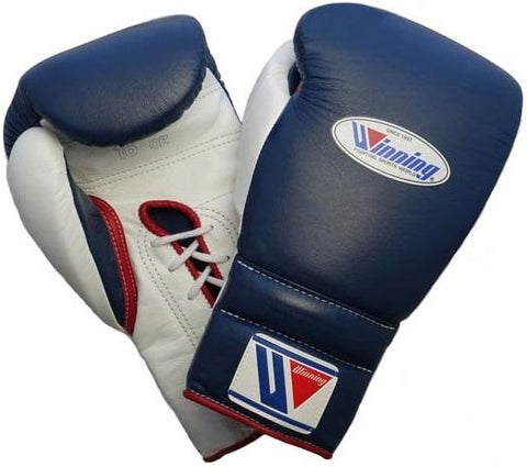 Winning Lace-up Boxing Gloves - Navy · White · Red - WJapan Store
