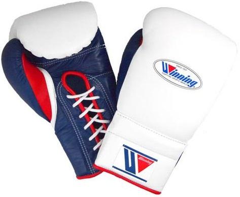 Winning Lace-up Boxing Gloves - White · Navy · Red - WJapan Store