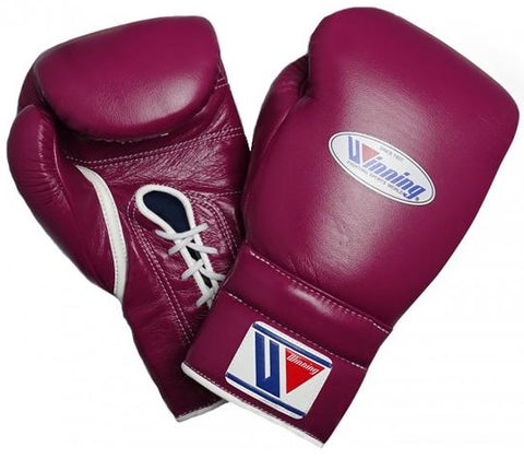 Winning Lace-up Boxing Gloves - Wine Red - WJapan Store
