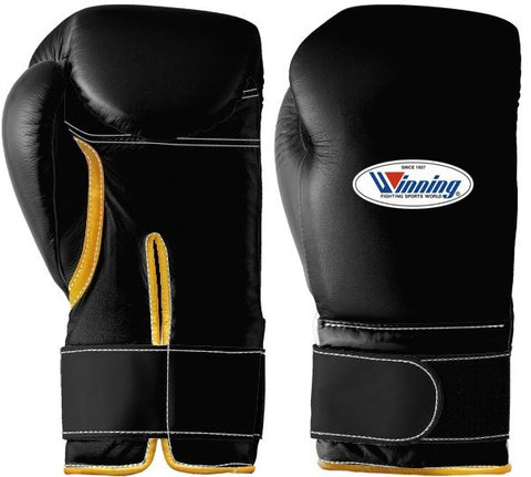 Winning Velcro Boxing Gloves - Black · Gold