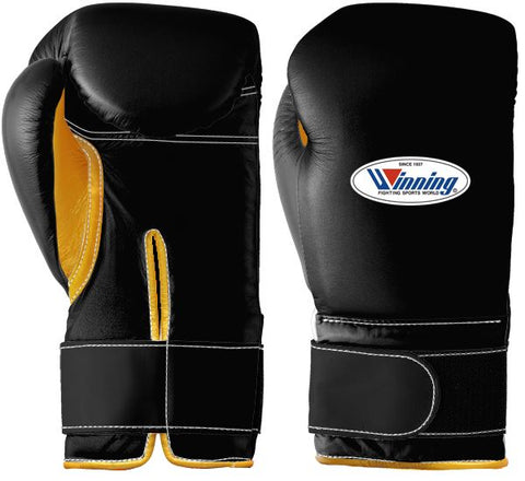 Winning Velcro Boxing Gloves - Black · Gold