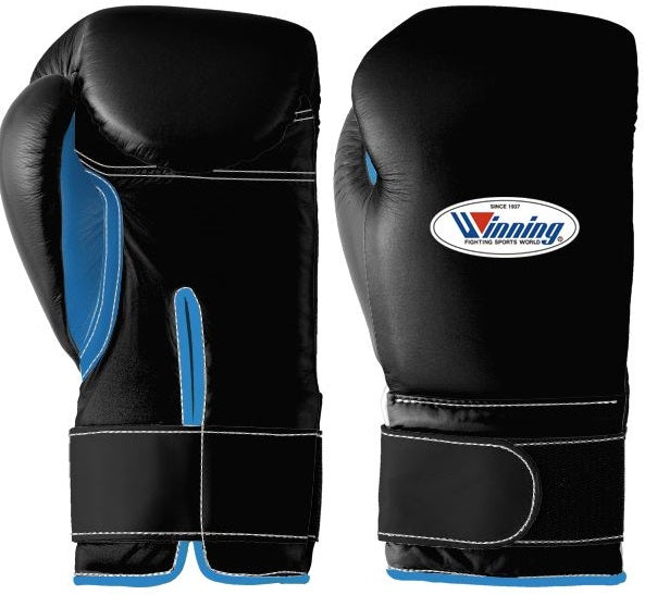 Winning Velcro Boxing Gloves Black Sky Blue WJapan Boxing