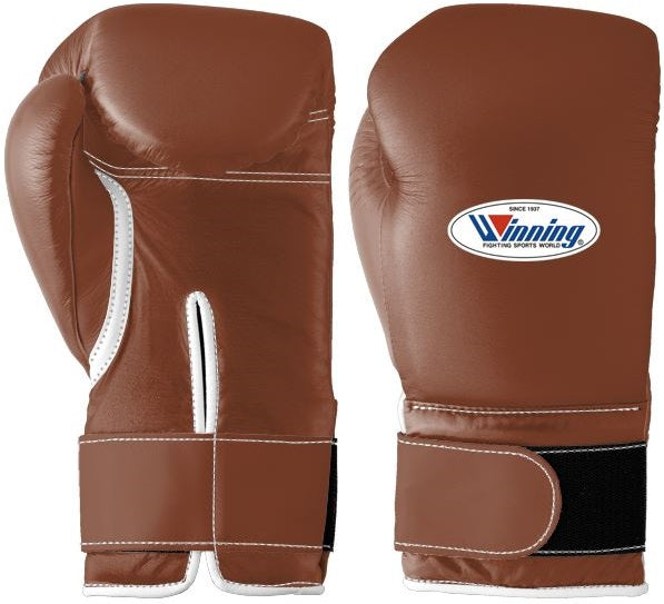 Winning Velcro Boxing Gloves Brown - Main Image