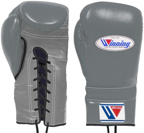 Winning Lace-up Boxing Gloves - Gray · Black