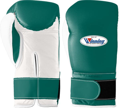 Winning Velcro Boxing Gloves - Green · White