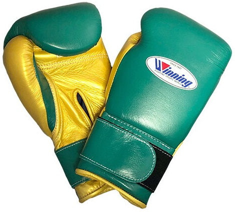 Winning Velcro Boxing Gloves - Green · Gold - WJapan Store
