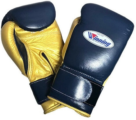 Winning Velcro Boxing Gloves - Navy · Gold – WJapan Boxing